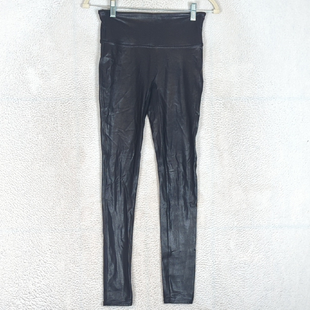 Spanx Women's‎ Black Faux Leather Leggings Size S